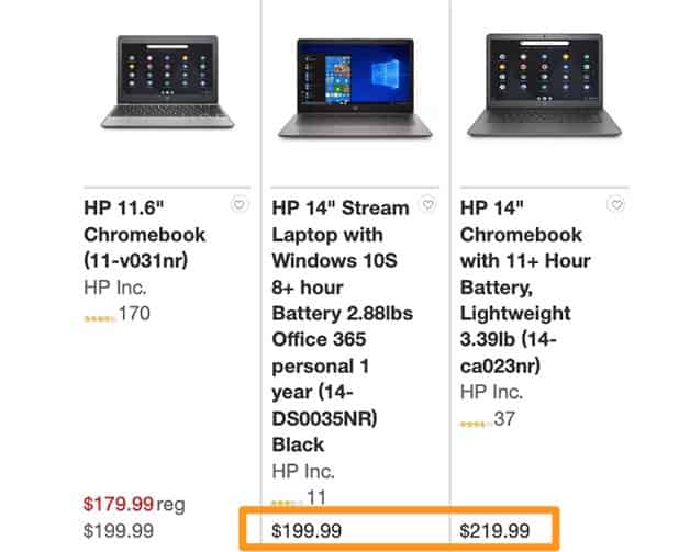 Comparative pricing