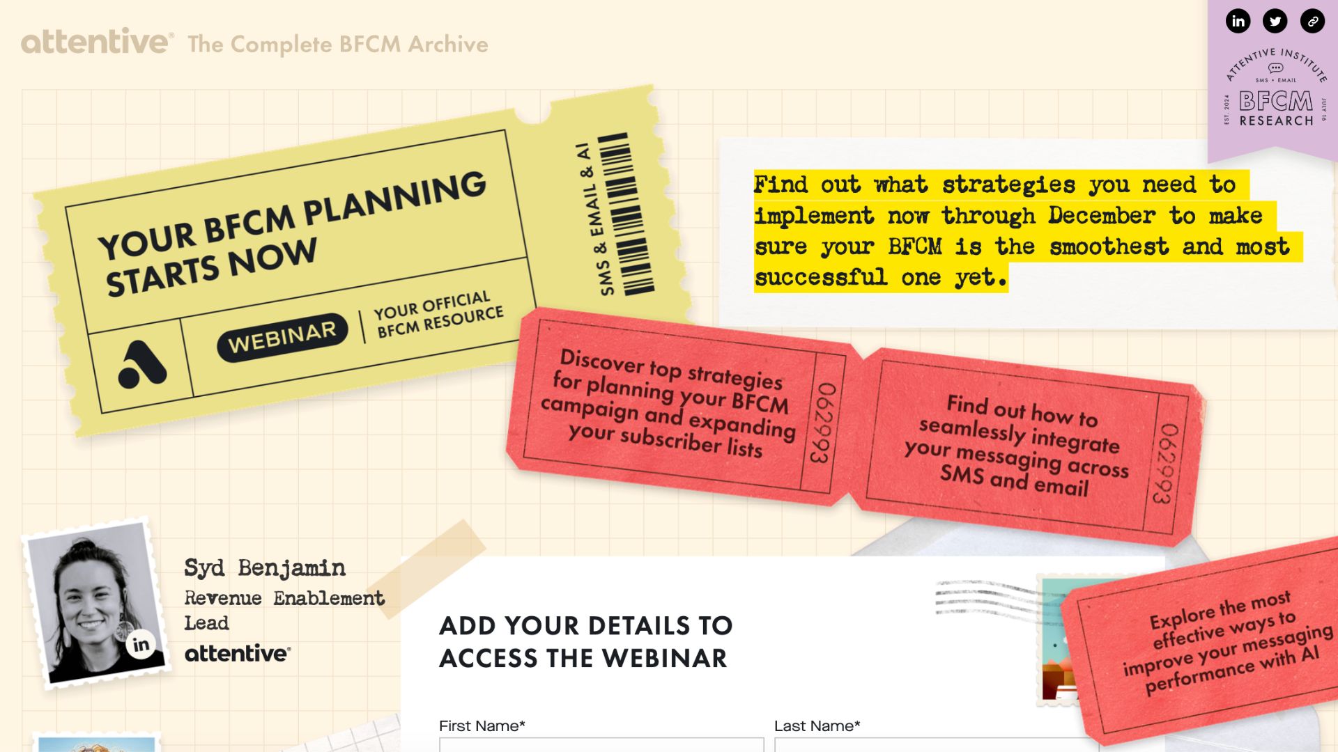 Banner of Attentive's Your BFCM Planning Starts Now Page