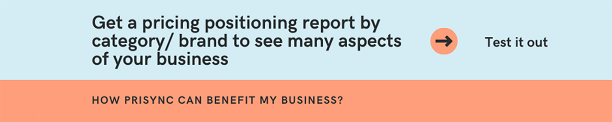 Prisync banner that says get a pricing positioning report