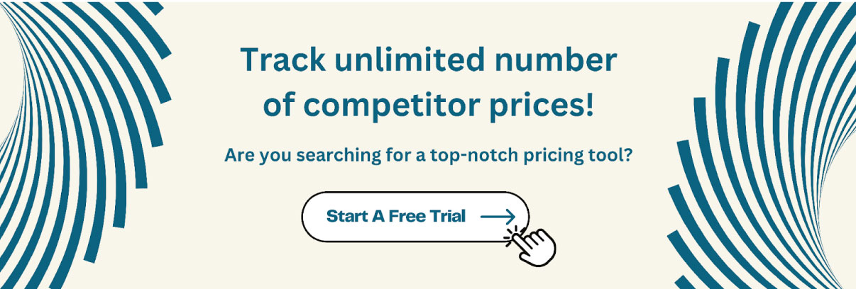Prisync banner that says track unlimited number of competitor prices