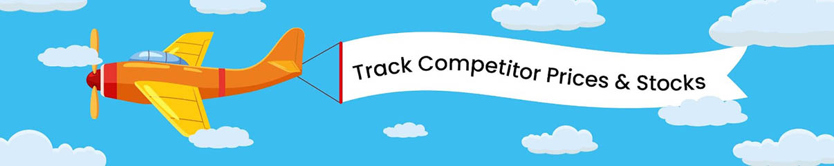 Prisync banner that says track competitor prices and stocks