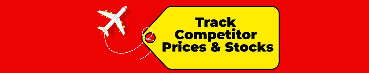 Prisync banner as a price tag that says track competitor prices and stocks