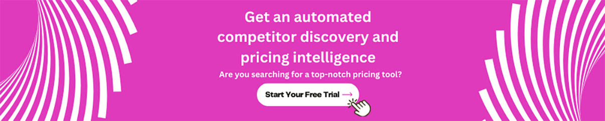 Prisync banner that says get an automated competitor discovery and pricing intelligence